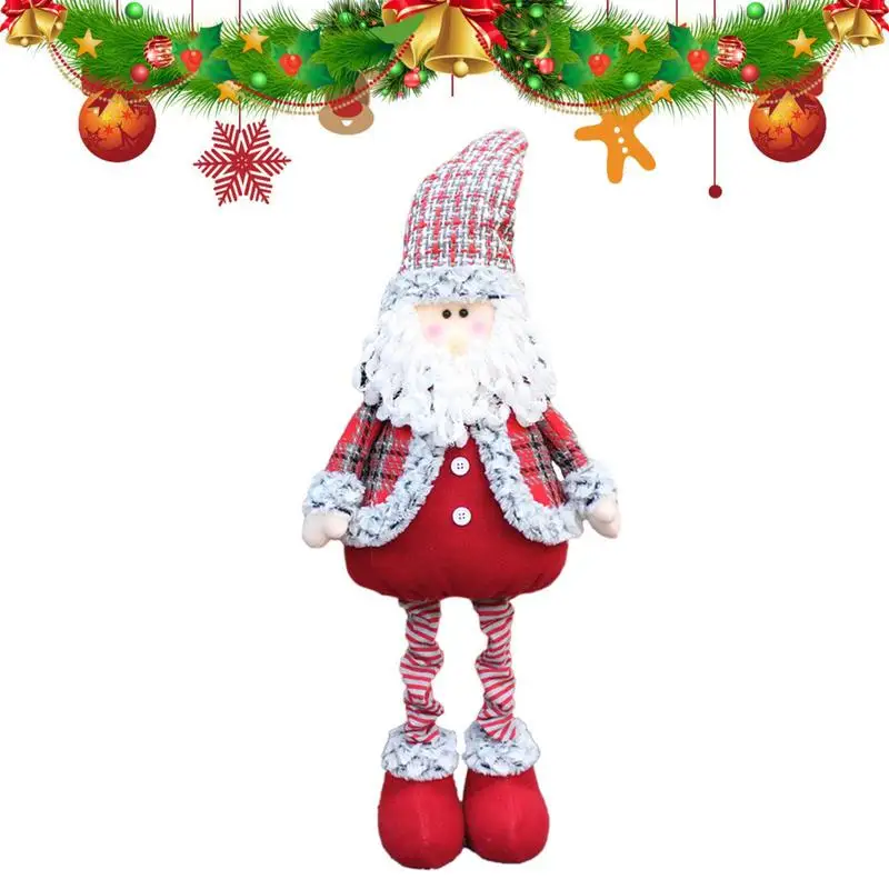

Рождественская плюшевая кукла с выдвижными ногами, гном, кукла Санта-Клаус, снежки, домашняя настольная коллекционная кукла, набивной декор для праздника