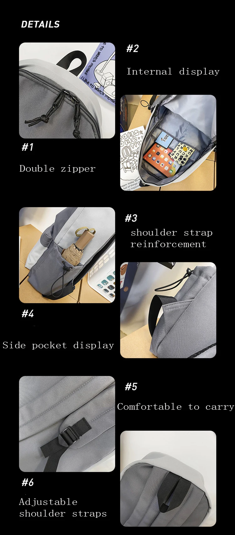 Couple Clash Colour School Bag Simple Casual Fashion Shoulder Backpack Large Capacity Multifunctional School Bag
