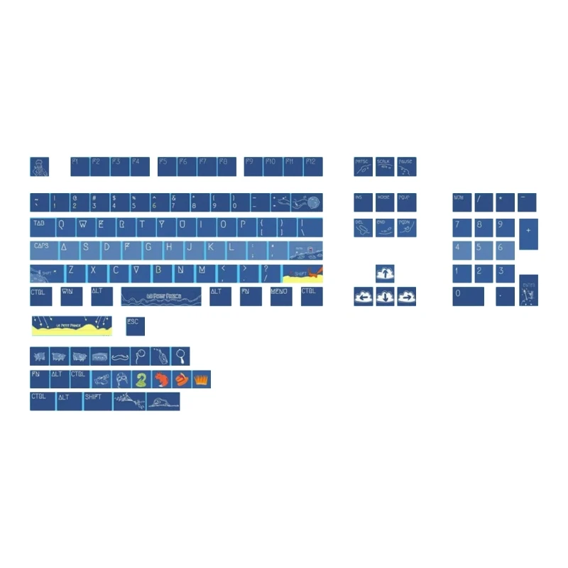 

128 Keys Keycaps Smooth and Oil-Proof PBT Dyes-Sublimation Little Keycap