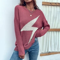 sweater womens round neck ripped knitted sweater autumn spring pullover