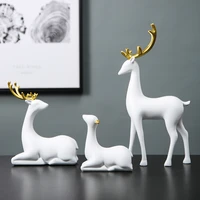 deer decoration home accessories for living room resin embellishments animal model office desk decor modern art indoor figurines