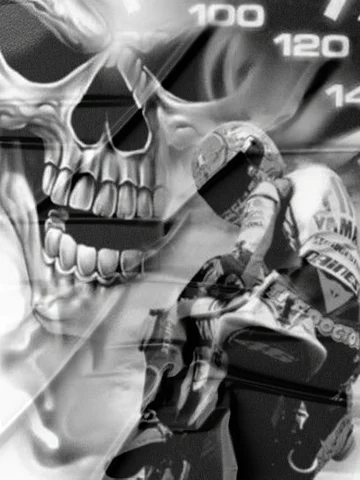 Мужская футболка полиэстер 3D череп мотоцикл