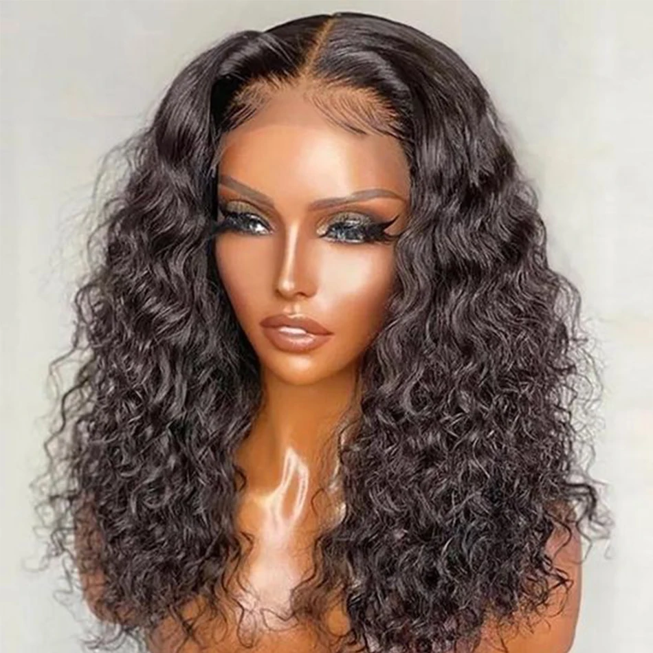 Short Curly Human Hair Wigs For Black Women Brazilian Pre Plucked Hair Hd Lace Frontal Wig T Part Bob Deep Wave Lace Front Wig