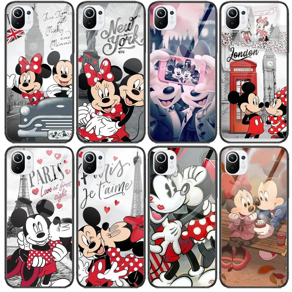 

disney glass case Tempered Glass Phone shell Case For xiaomi redmi 11 Lite pro Ultra 10T 10 9 8 cc se Cover Silicone Cases
