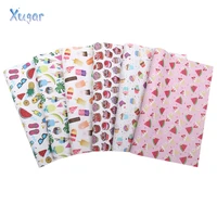 xugar accessories 2230cm fruit summer ice cream printed faux artificial synthetic leather fabric hair bow diy decoration crafts