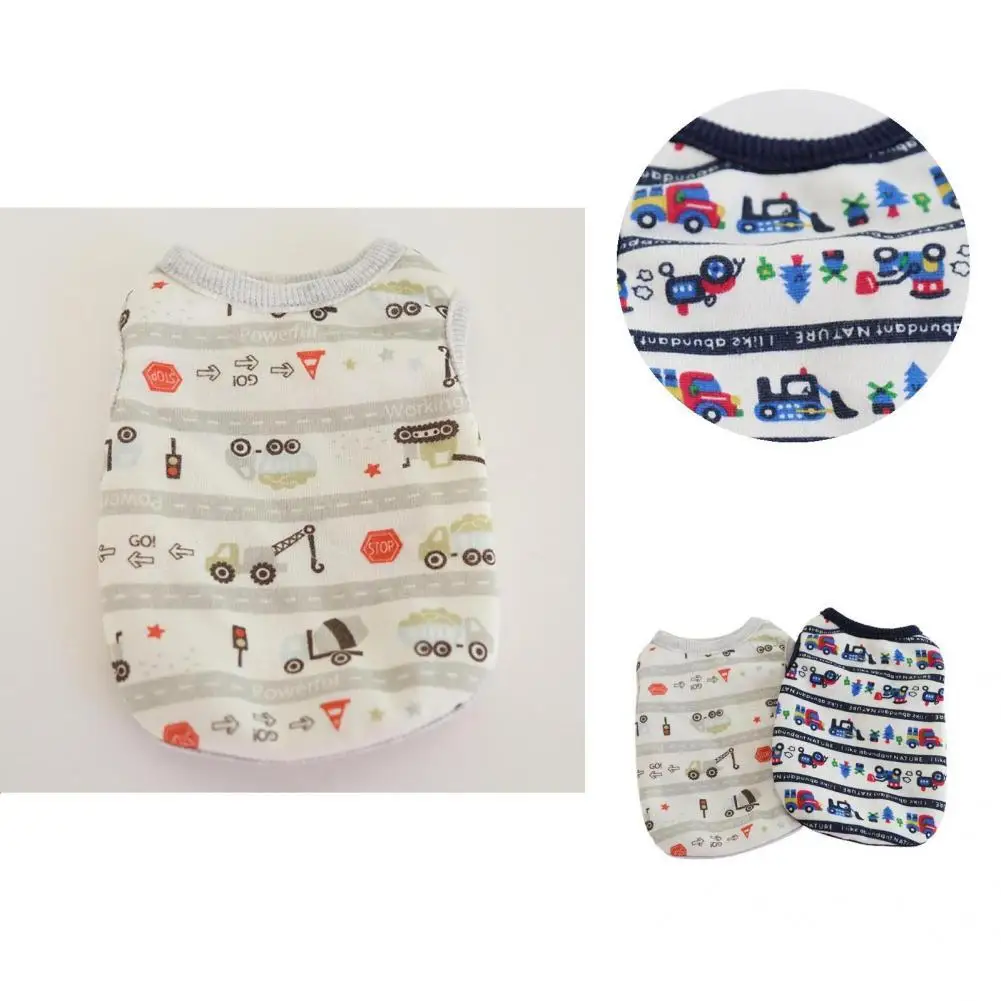 

Pet Supplies Useful Dog Clothes Vehicle Pattern Cotton Dog Sleeveless Sweater Breathable for Festival