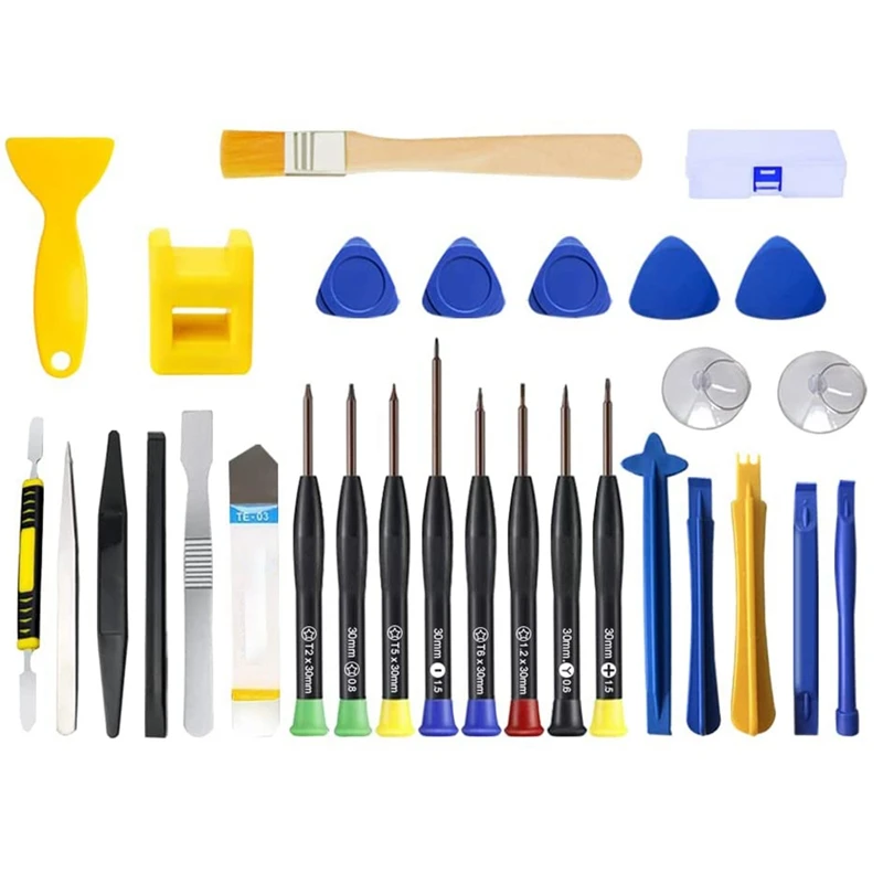 

30Pcs Phone Repair Tool Kit Removal Repair Opening Tool Kit With Repair Screwdrivers Set And Opening Pry Tools