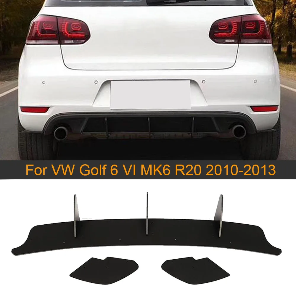 

Matte Black Car Rear Bumper Diffuser Lip Splitters For VW Golf 6 VI MK6 GTI R20 2010-2013 Rear Bumper Diffuser Lip Splitters