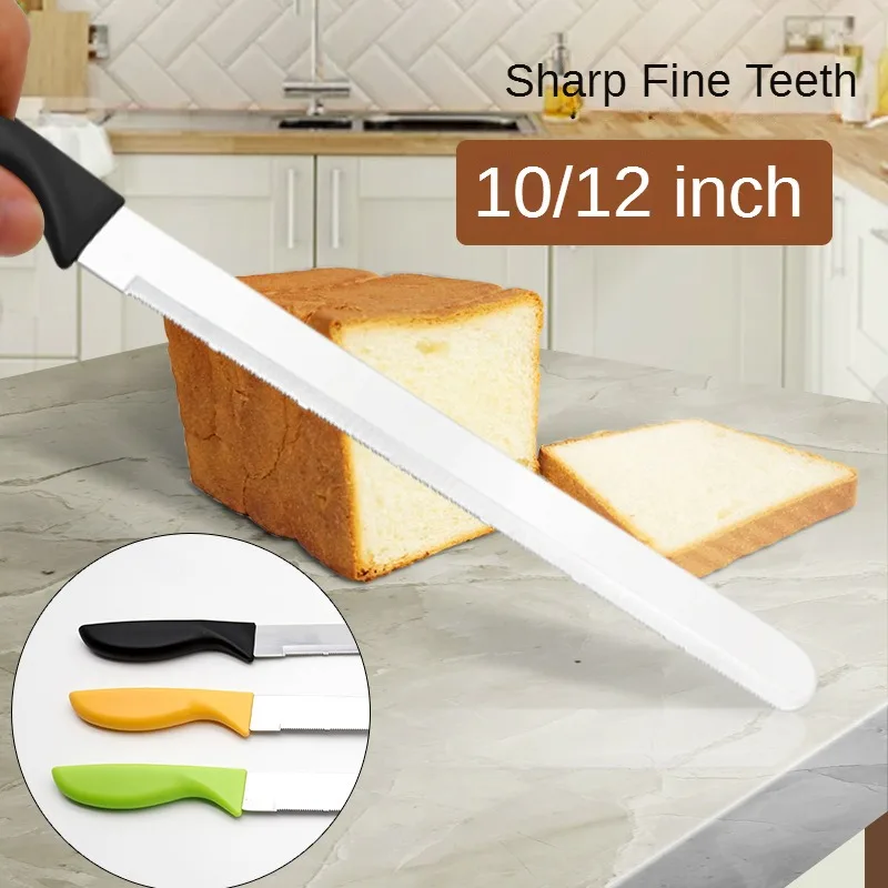 

Bread Knife 10-12 Inch Slicers Cutter Chef UltraSharp Serrated Edge Stainless Steel Big Blade Knives for Kitchen-Cake Bread Tool