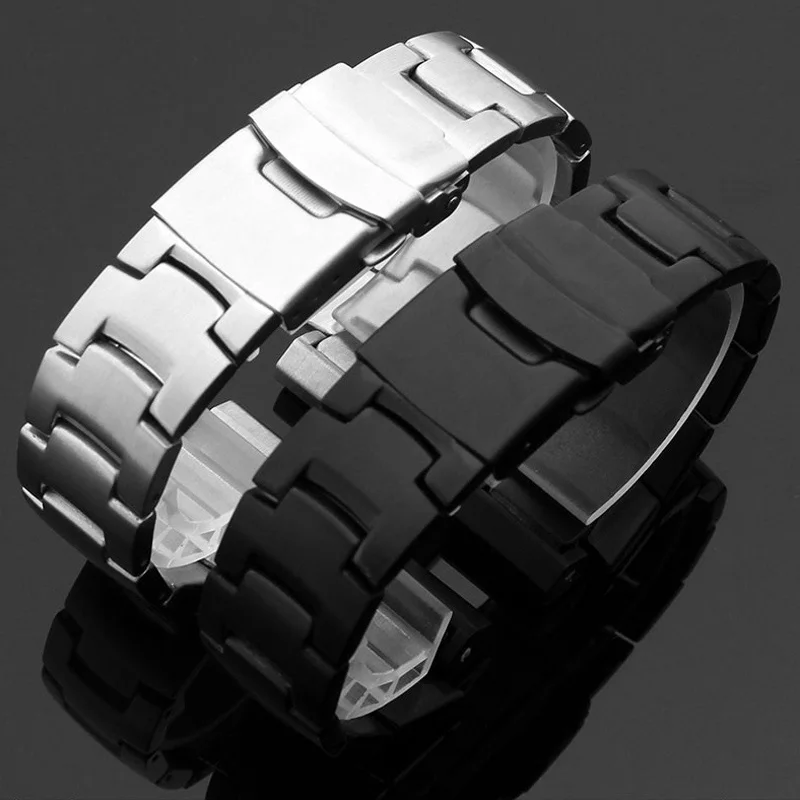 Фото Ремешок из нержавеющей стали для Casio PROTREK PRW-3000 3100 6000 6100, мужской спортивный Сменный ремень с складной пряжкой, 16 мм №5