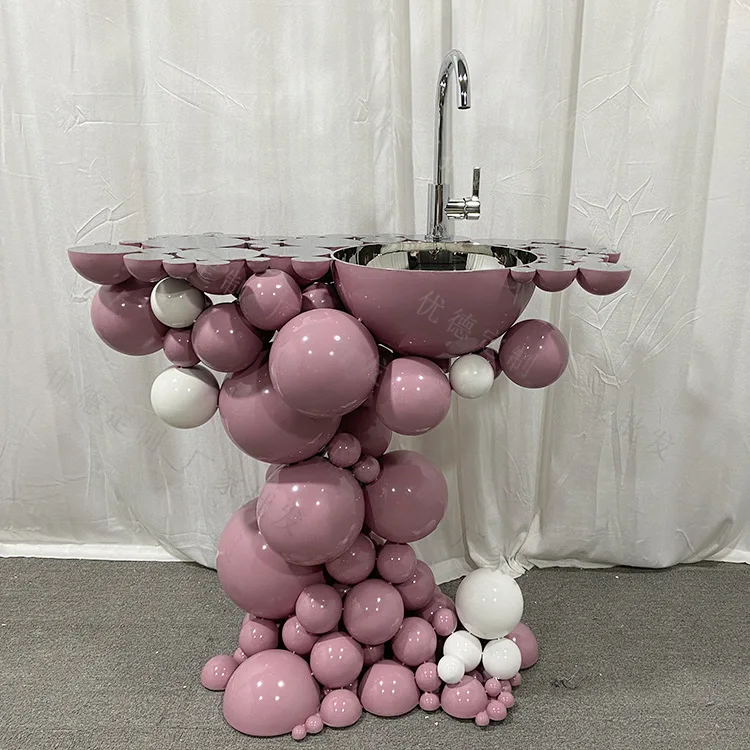 

Designer spherical light luxury bathroom wash basin