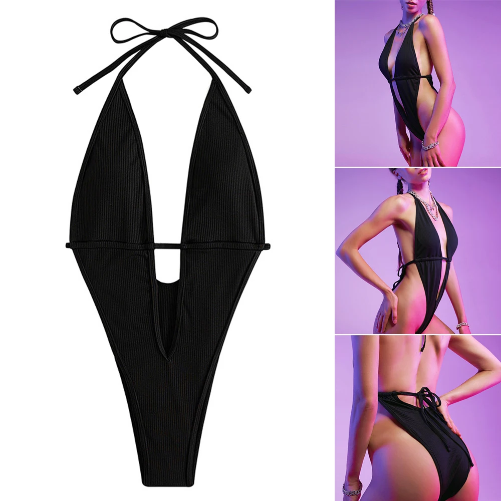 

Модный женский купальник, сексуальное бикини, цельный летний купальный костюм с открытой спиной для бассейна, пляжная одежда для загара