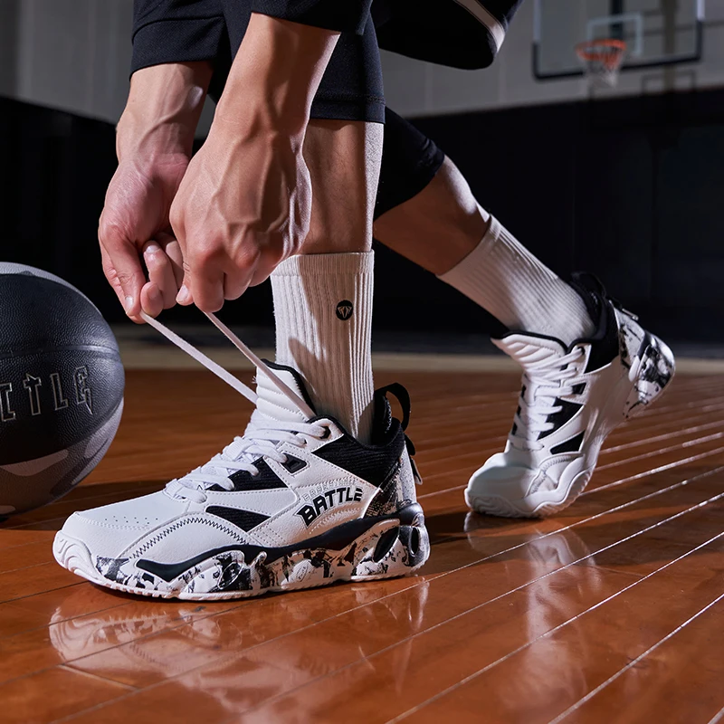 QIAODAN Basketball Shoes for Men 2023 New Anti-Slippery High Quality Shock-Absorbant Comfortable Air Mesh Sneakers AM43212007