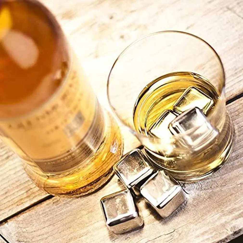 

Reusable Ice Creative Metal Frozen Ice Stone Stainless Steel Wine Whisky Stone Thickening Household Bar Party Grain of Ice Cubes