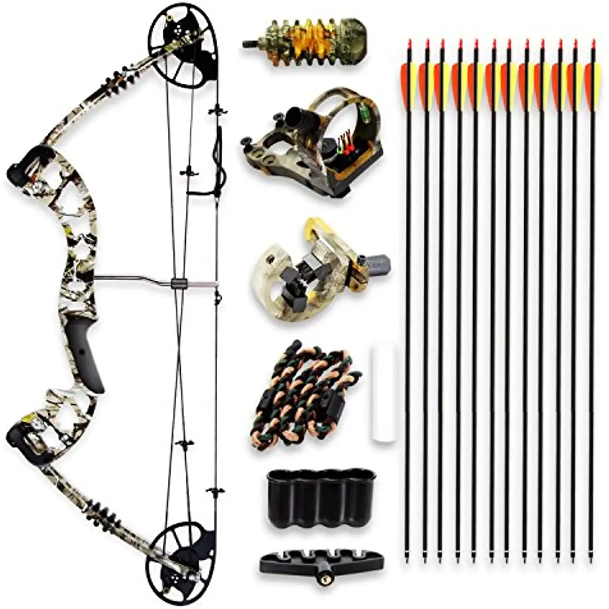 

Complete Composite Bow and Arrow Accessories Set, Adjustable Pull Weight 30-70 Pounds, Maximum Speed 320 Fps Right Hand Bows