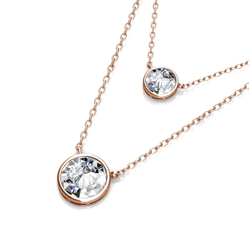 Фото Daisini двухслойное круглое ожерелье с подвеской, украшенное кристаллами Сваровски, геометрическое колье, латунные украшения для женщин №3