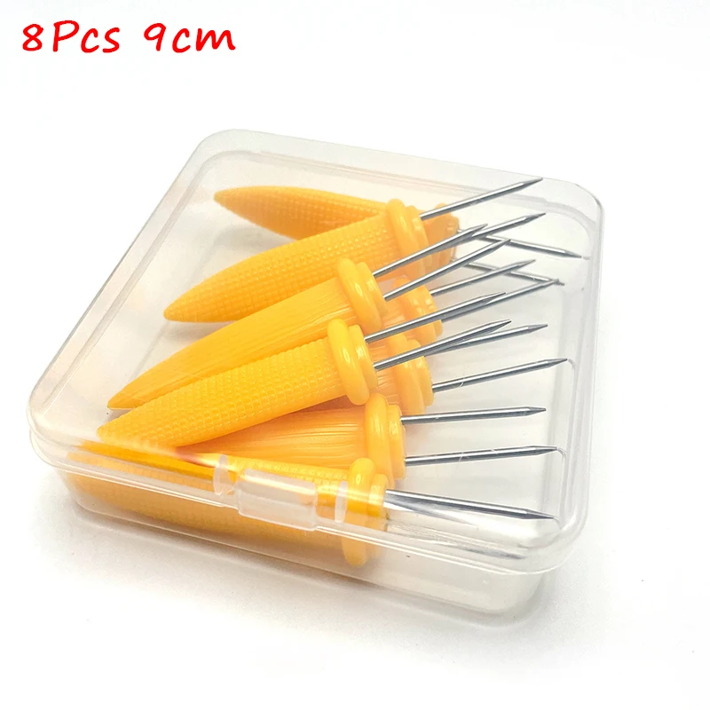 

Вилка для кукурузы из нержавеющей стали, 12/8 шт., с коробкой, противоожоговые держатели для кукурузы для барбекю, инструменты для кемпинга, фруктов, барбекю, пикника, приготовления пищи на открытом воздухе