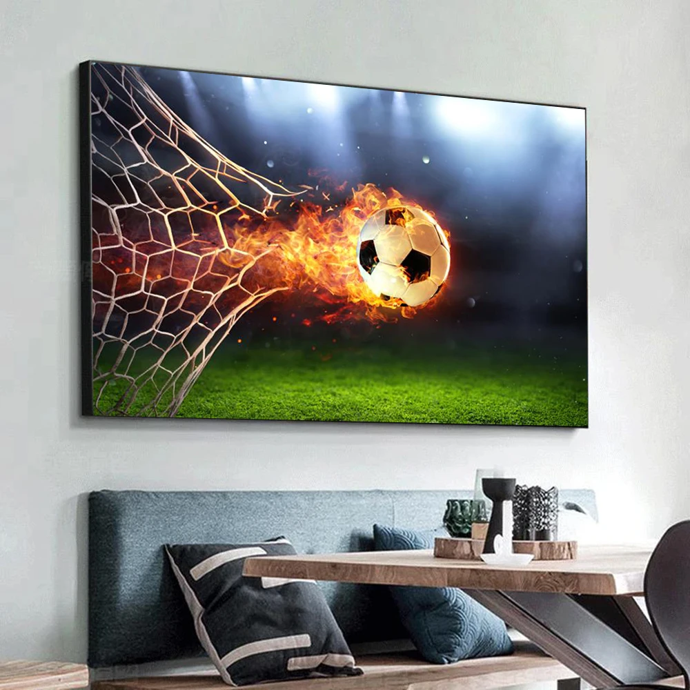Картина на стену горящий Футбол