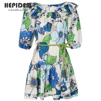 hepidem clothing summer sleeve mini dress women short sleeve strapless high waist sheath slim dresses 70016