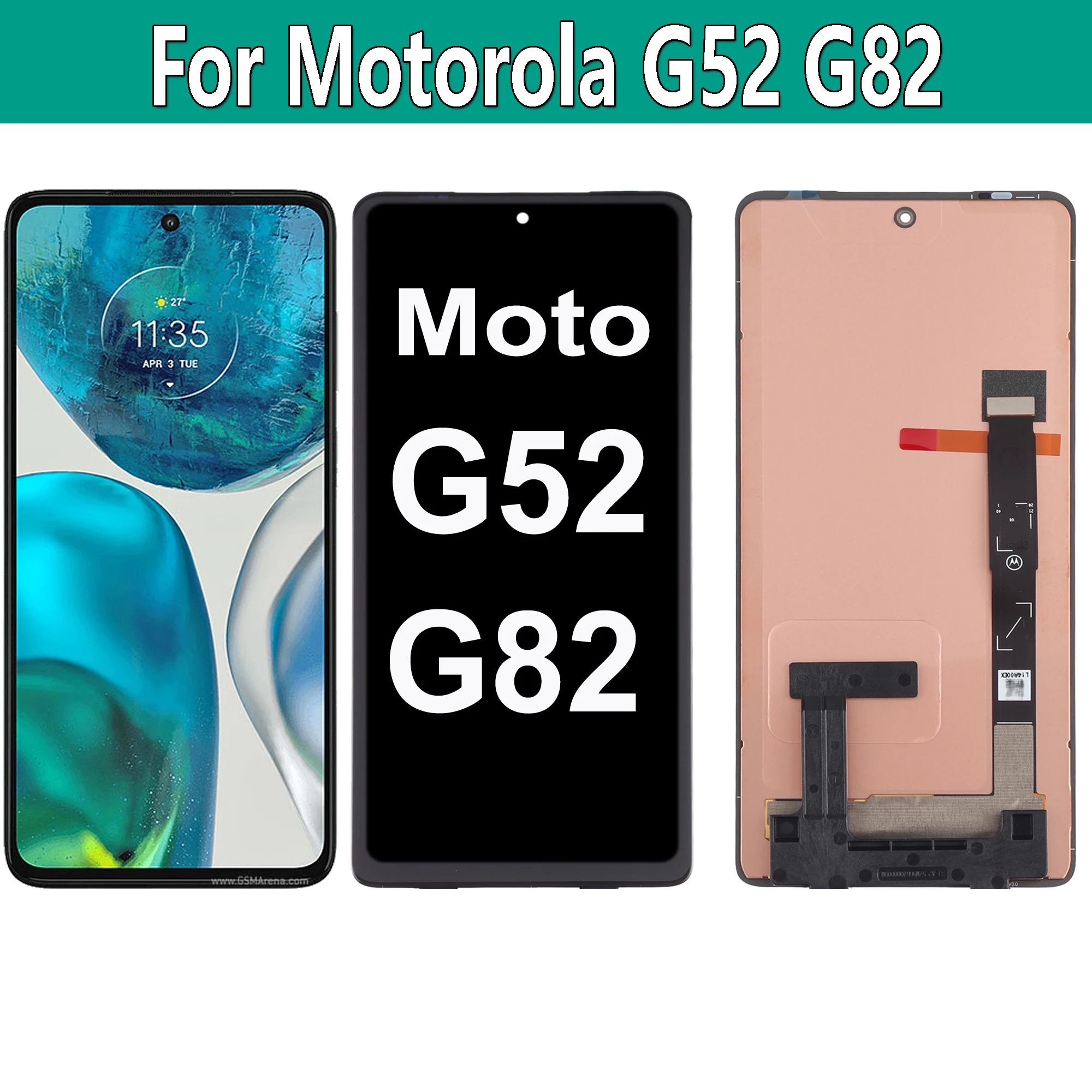 Original AMOLED LCD Display Touch Screen Digitizer Assembly For Motorola Moto G52 G82 G71s Screen Parts Replacement