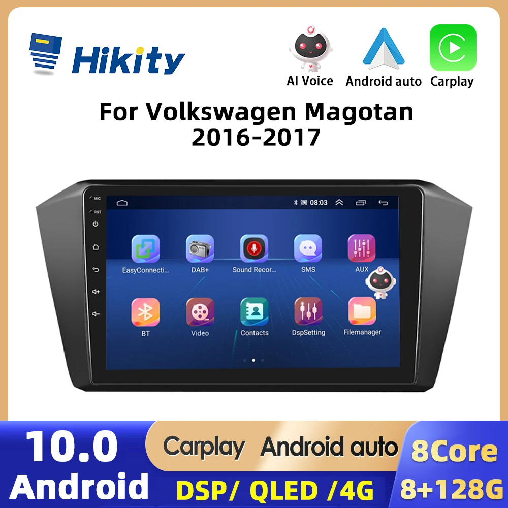 

Hikity Android 2din Car Radio For Volkswagen Magotan 2016-2017 Navigation GPS WIFI 1280*720 DSP Carplay Multimedia Video Player