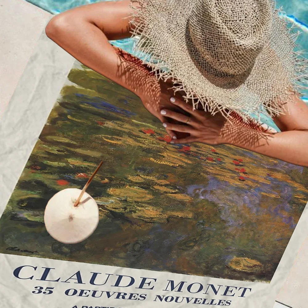 Пляжное полотенце Claude Monet Abstract Retro из микрофибры