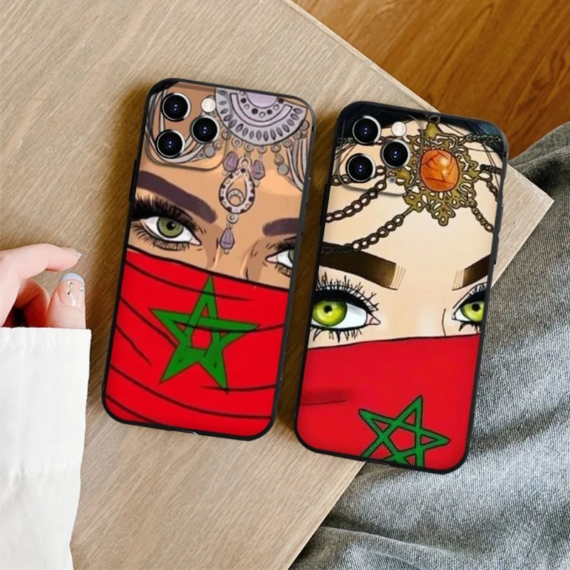 

Morocco Flag Coat Of Arms Symbol Phone Case FOR IPhone 14 13 11 12 Pro 8 7 Plus X 13 Pro MAX XR XS MINI Black Covers