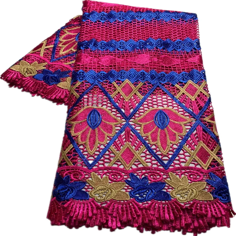 

5 ярдов, африканская кружевная ткань с вышивкой из гипюра, 2022, Высококачественная французская Свадебная сетчатая кружевная ткань для шитья одежды