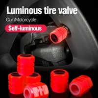 4pcs universal car logo luminous tyre valve cap glowing wheel tire valve caps auto motorcycle bicycle bike dustproof covers