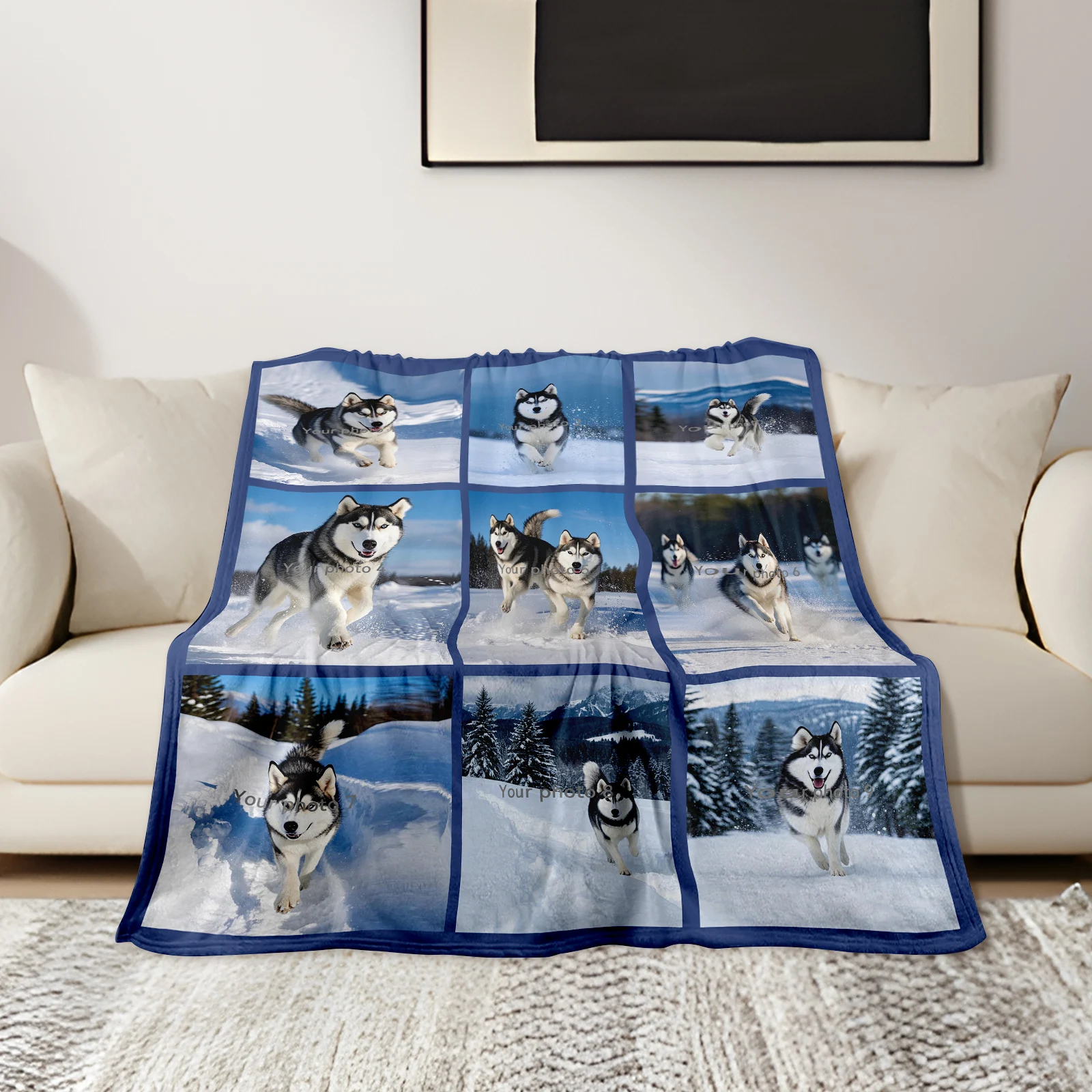 Кашемировое одеяло с изображением собаки Nike