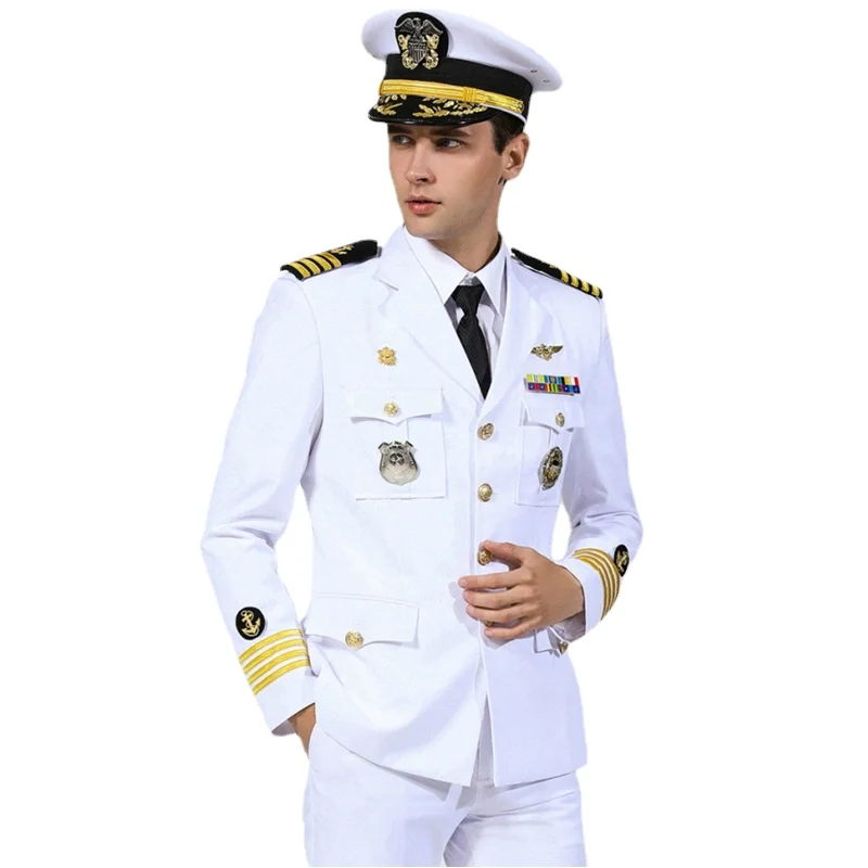Униформа ВМС США белый костюм капитана яхты офицера американской армии костюмы в