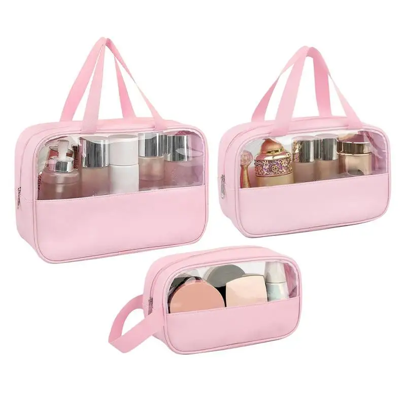 

1pcs Embroidery Stitching Cosmetics Bag PVC Translucent Cosmetics Organizer Waterproof Outdoor Fashion Storage Organizer