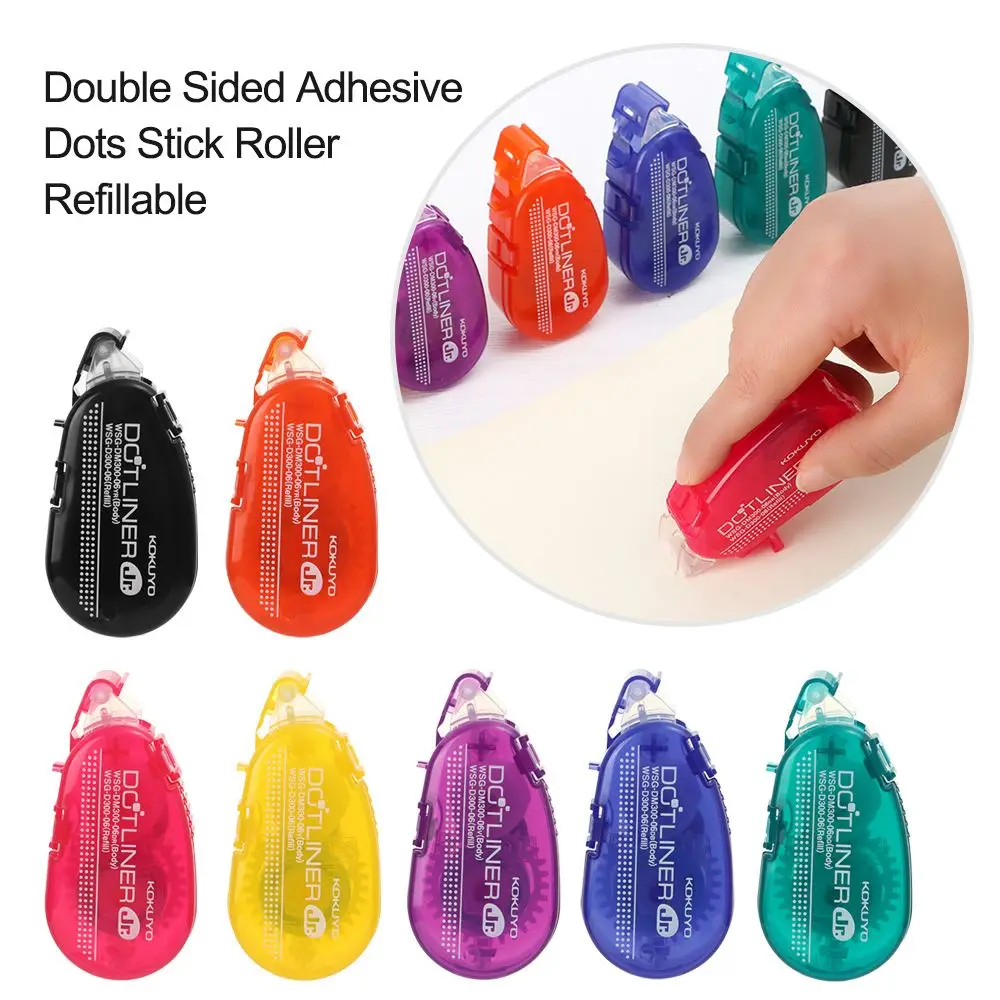 

8m Glue Tape Dispenser Stationery School Office Supplies Dispensing Dots Stick Roller Refillable Double Sided Adhesive