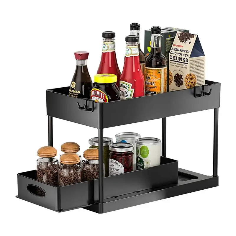 

Under Sink Organizer 2 Tier Bathroom Sink Organizer Under Cabinet Storage For Bathroom Kitchen Multi-purpose Cleaning Supplies