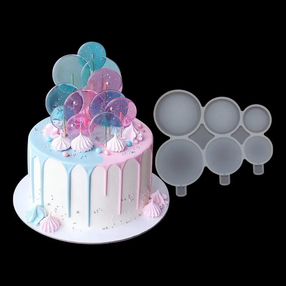 

Round Heart Lollipop Silicone Mold Cake Decorating Tools Baking Accessories DIY Chocolate Cheese Fondant Molds Cooking Tools