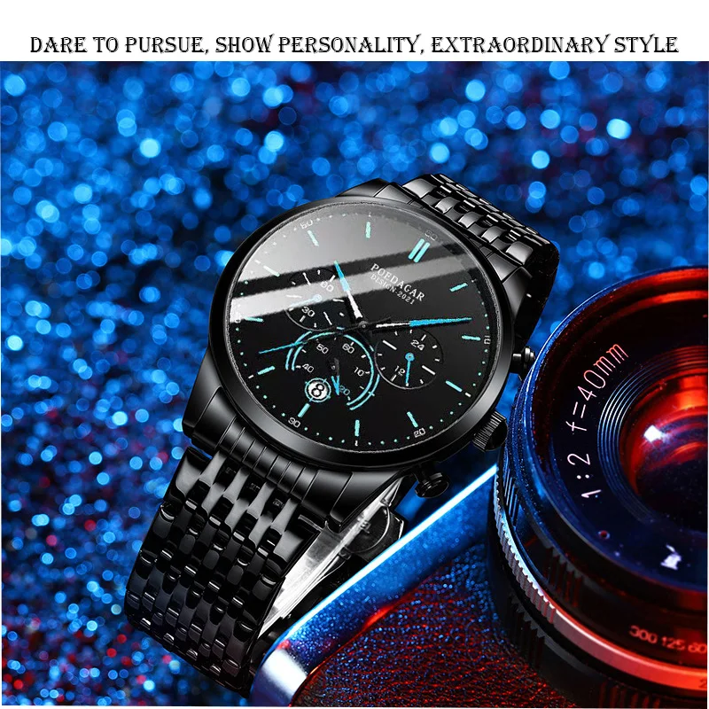 

POEDAGAR2022 new sport waterproof calendar multifunction men watch quartz mens watch for men steel belt luminous Mans wristwatch