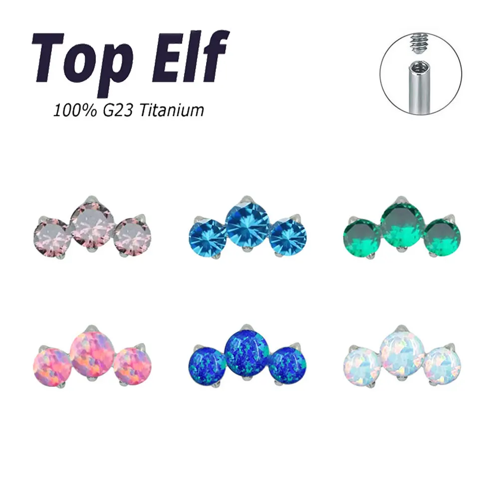 

G23 ASTM F136 Titanium New In Piercing Earring Studs Crystal Ear Helix Tragus Cartilage Nose Ear Piercing Bodies For Women