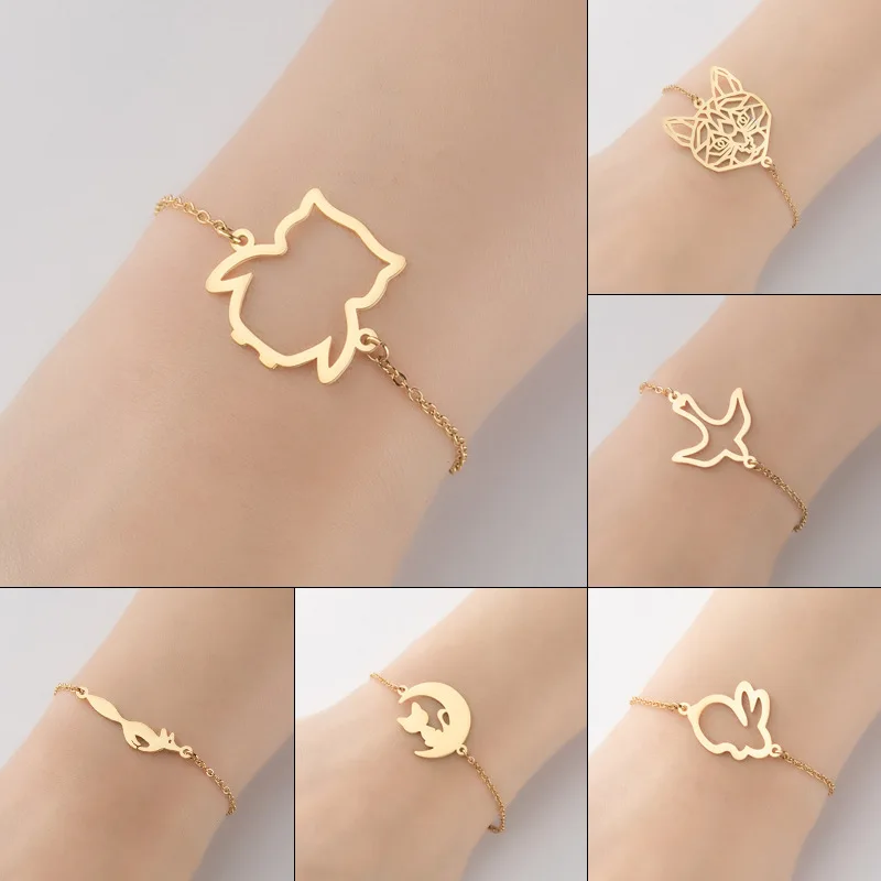 

Dainty Creative Animal Bracelet Hypoallergenic Stainless Steel Non Tarnish Lovely Rabbit Bracelet