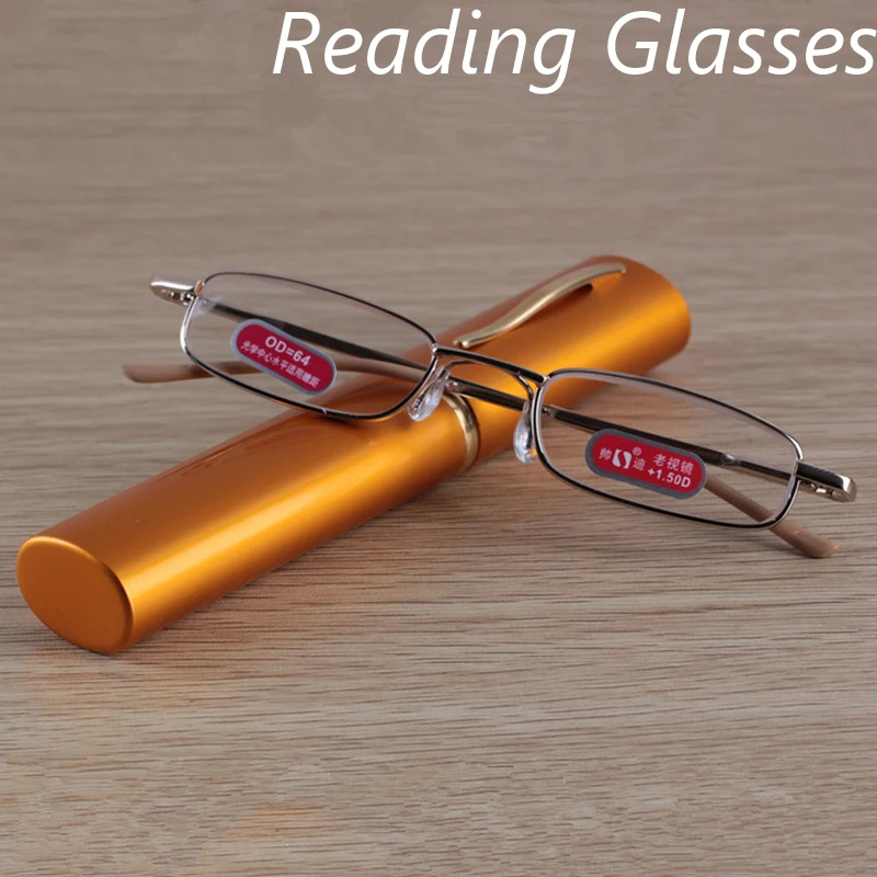 

Vintage Portable Reading Glasses Computer Anti Blue Light Presbyopia Eyeglasses Men Women Small Pen Shape Far Sighted Eyewear