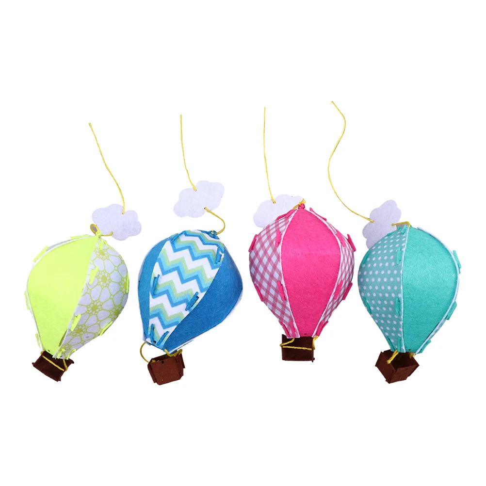 

4 Pcs Three-dimensional Hot Air Balloon Birthday Party Supplies Creative DIY Pendant Felt Hangings Kids