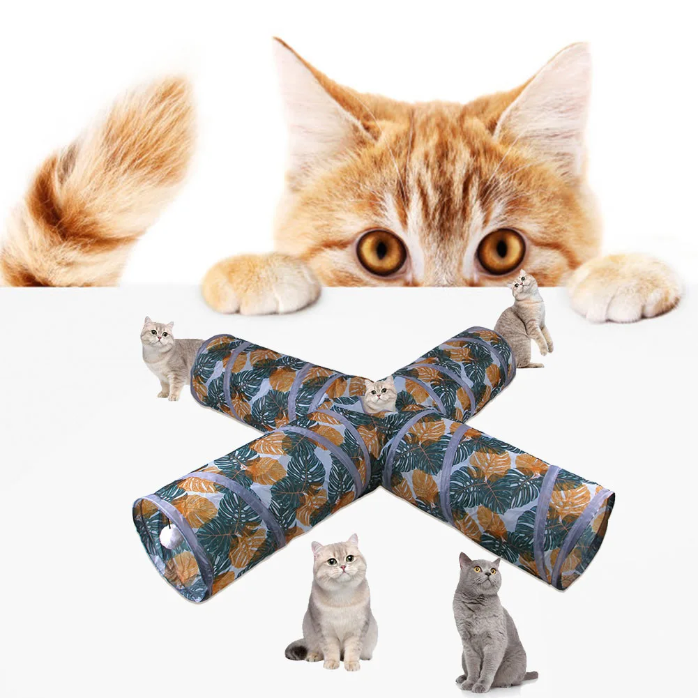 

Складной туннель для кошек, туннель для кошек, складной туннель для котят, игровой туннель для тренировок в домашних условиях, забавные това...