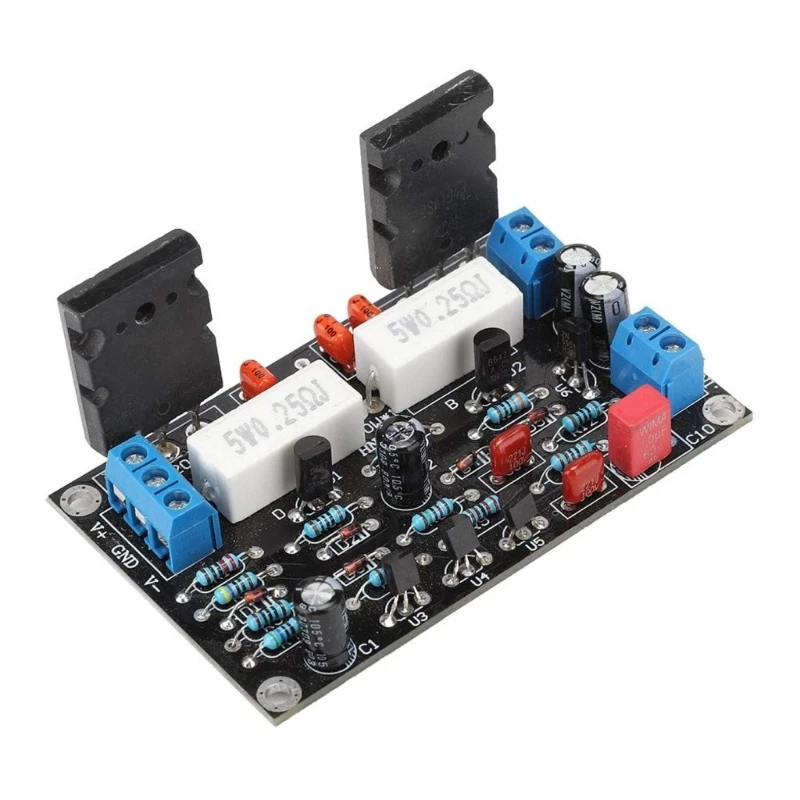 

Quality 100W Mono Channel Power Amplifier Board 2SC5200 and 2SA1943 Transistors for Audiophiles and DIY Enthusiasts