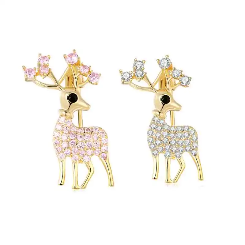 

Shineland Exquisite Fashion Cute Small Deer Brooches for Women Yellow Pink Crystal Animal Brooch Pin Coat Accessories Kids Gift