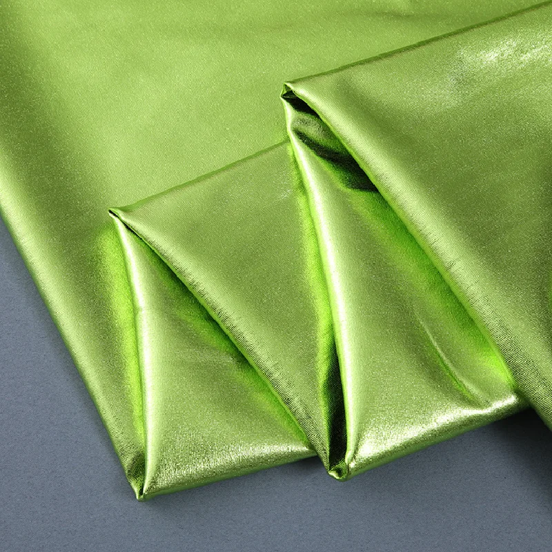 3/5/10 ярдов Блестящая металлическая спандексовая ткань плотная 4-сторонняя