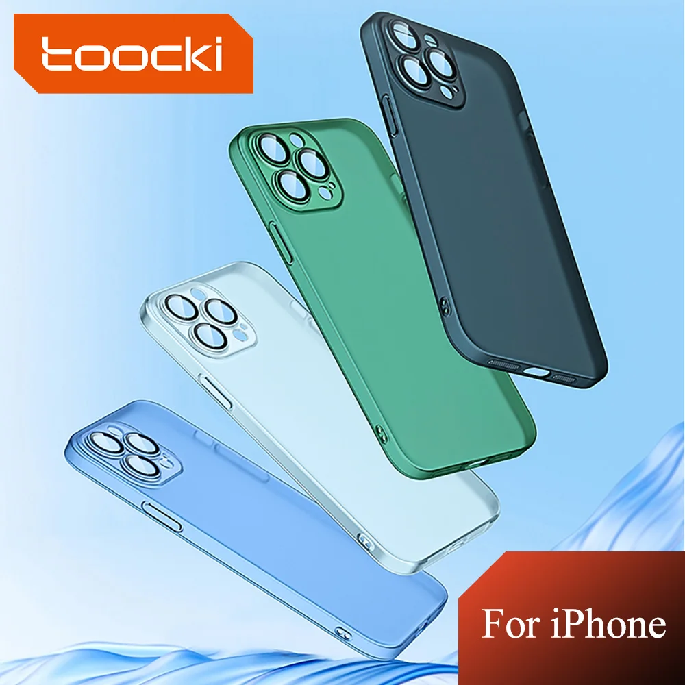 

Матовый Прозрачный чехол Toocki для телефона iPhone 13 14 Pro Promax, противоударный чехол с защитой от отпечатков пальцев, легкая прозрачная задняя кры...