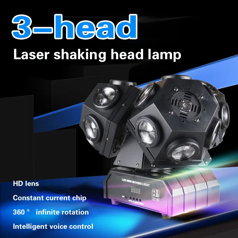 

18x10w RGBW 4in1 LED Beam Moving Head Light 3 Heads Beam with RGB Laser Stage Lighting Projector DMX DJ Disco Bar Party Lights