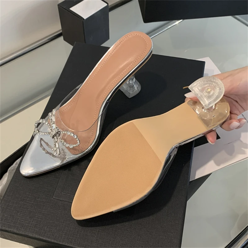 Aneikeh 2024 летние модные дизайнерские прозрачные женские тапочки из ПВХ на