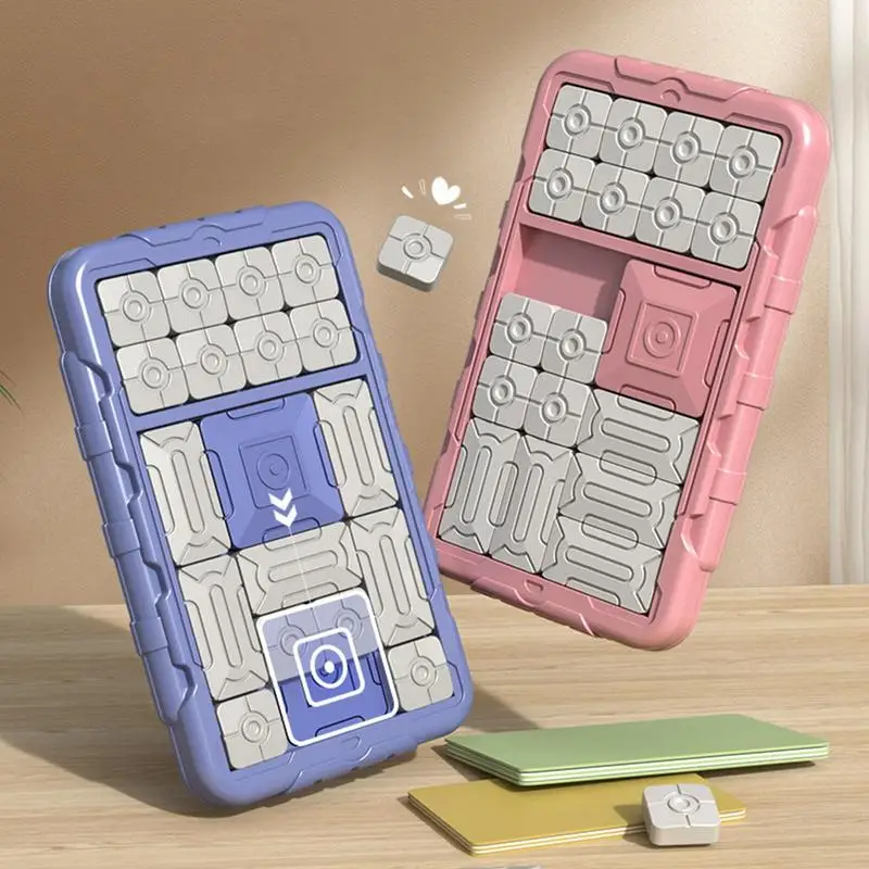 

Sliding Puzzle Game Learning Toys Magnetic Portable Huarong Road Toy Cute Board Games Early Learning Gift Educational Toy For 6