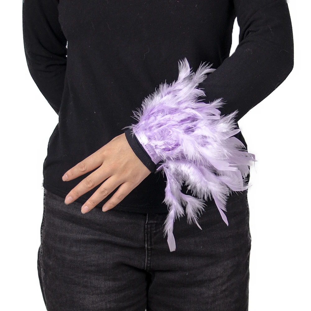 

Wrist Sleeve Ostrich Feather Cuff Women Real Fur Ostrich Feather Cuffs Feather Cuff Snap Bracelet Clap On Satin Shirts Elegant