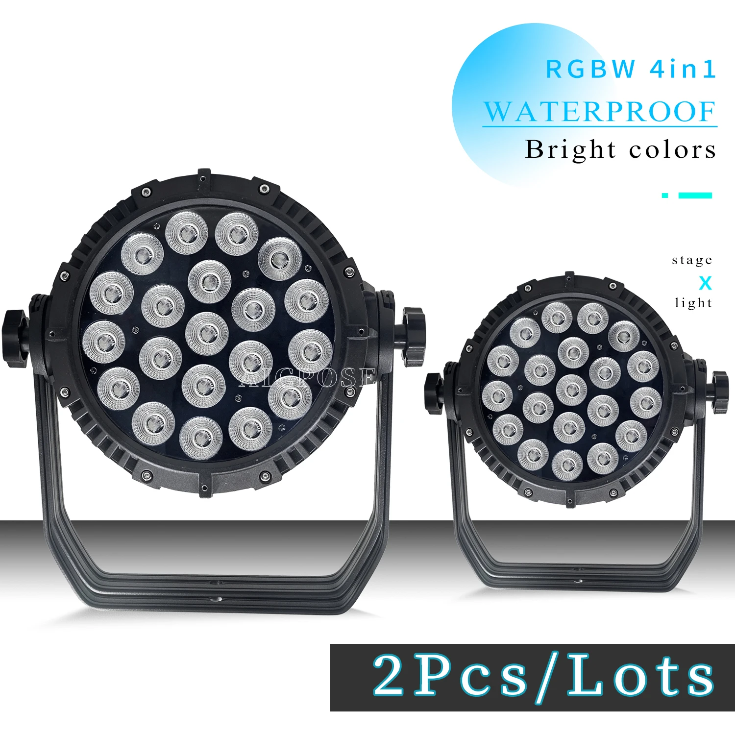 

2Pcs/LotsLED Par Light 20x12w 20x18w RGBW RGBWAUV Waterproof Cast Aluminum Par Light Professional Stage,Wedding Performance Par
